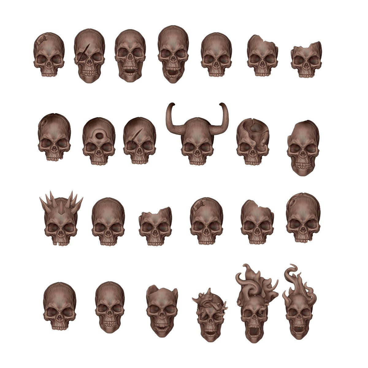 AK Interactive Basing Bits: Skulls (72 Pieces)
