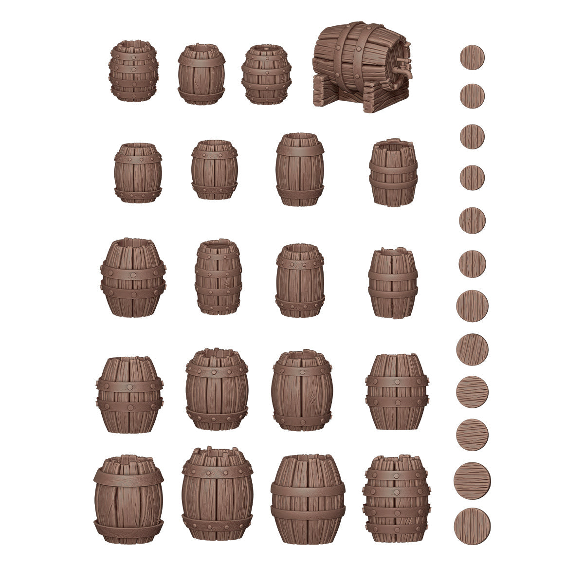 AK Interactive Basing Bits: Wood Barrels (32 Pieces)