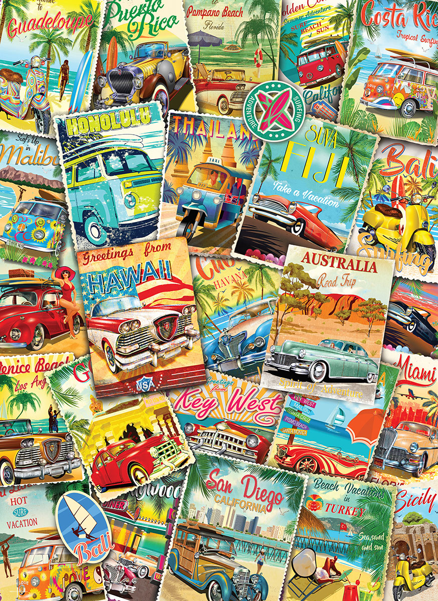 Puzzle: Vintage Art Collages - Vintage Travel Collage