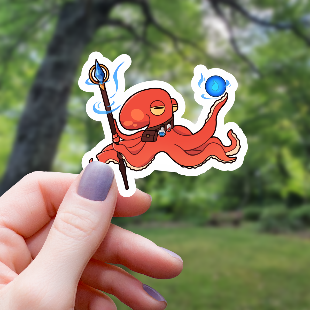 Wizard Octopus Tabletop RPG Sticker - 3"