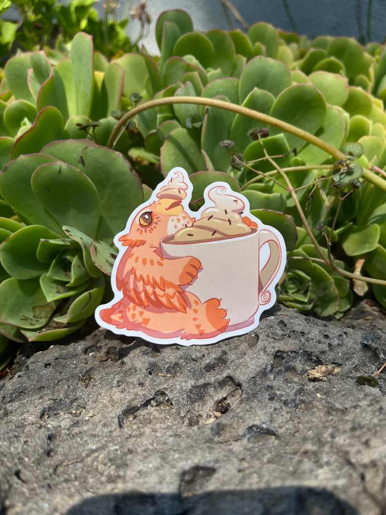 Metal Weave Games: Owlbear Cappuccino Sticker