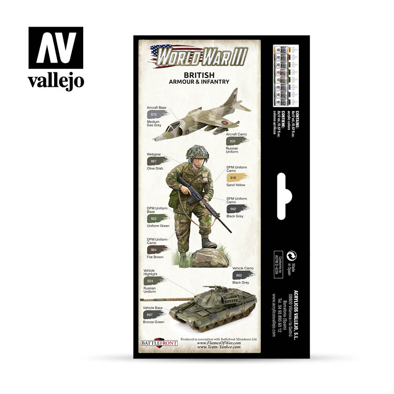 Model Color: WWIII Paint Set - British Armour & Infantry
