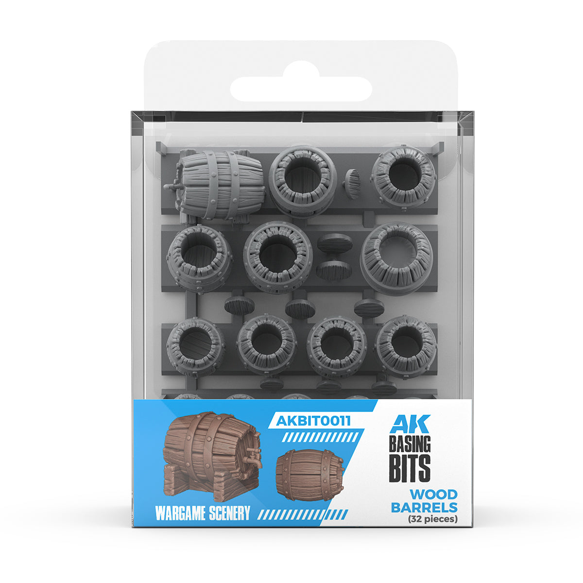 AK Interactive Basing Bits: Wood Barrels (32 Pieces)
