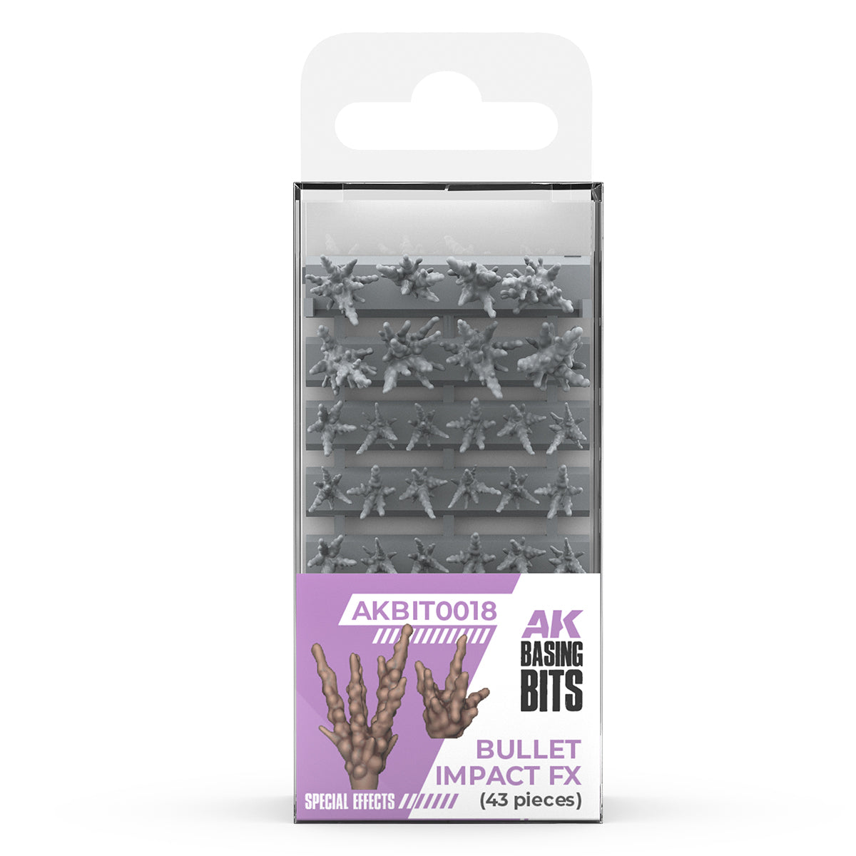AK Interactive Basing Bits: Bullet Impact FX (43 Pieces)