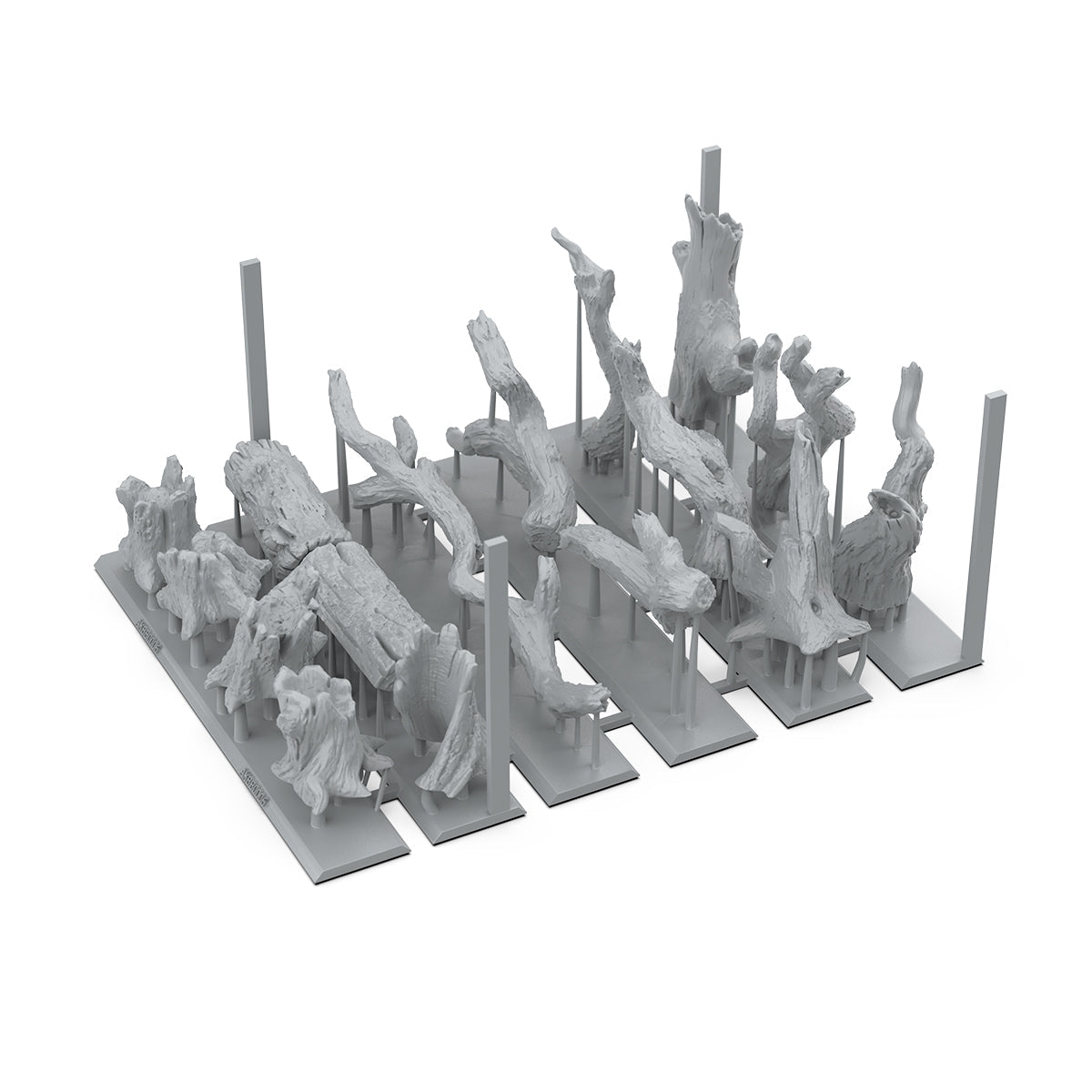 AK Interactive Basing Bits: Dead Tree Basing (17 Pieces)