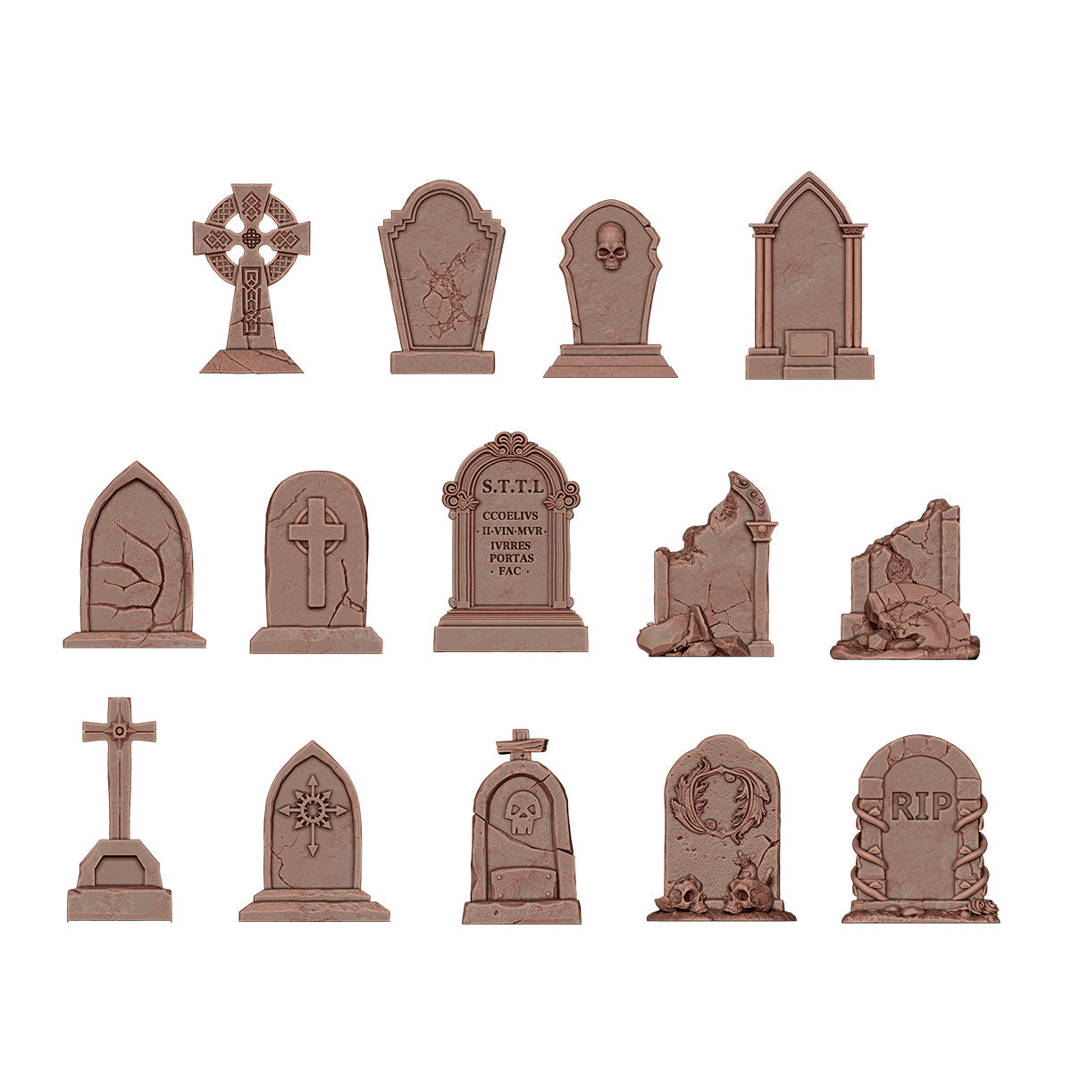 AK Interactive Basing Bits: Tombstones (14 Pieces)