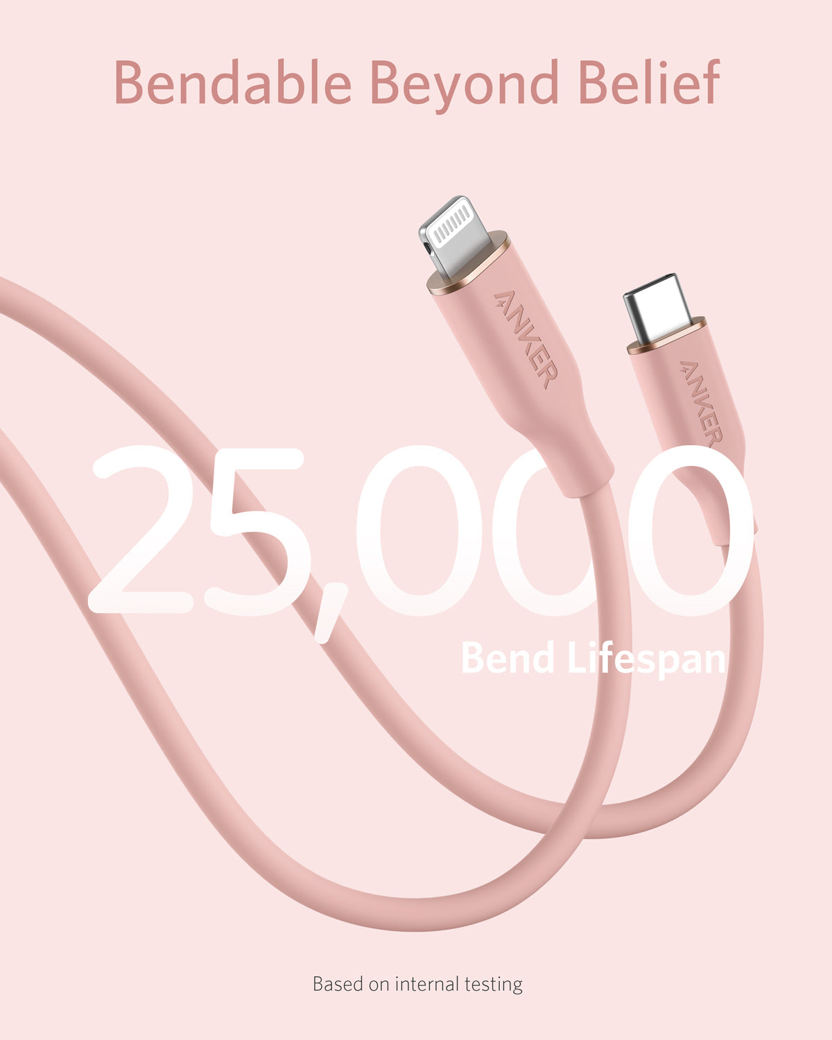 Anker <b>641</b> USB-C to Lightning Cable (Flow, 3 ft Silicone)