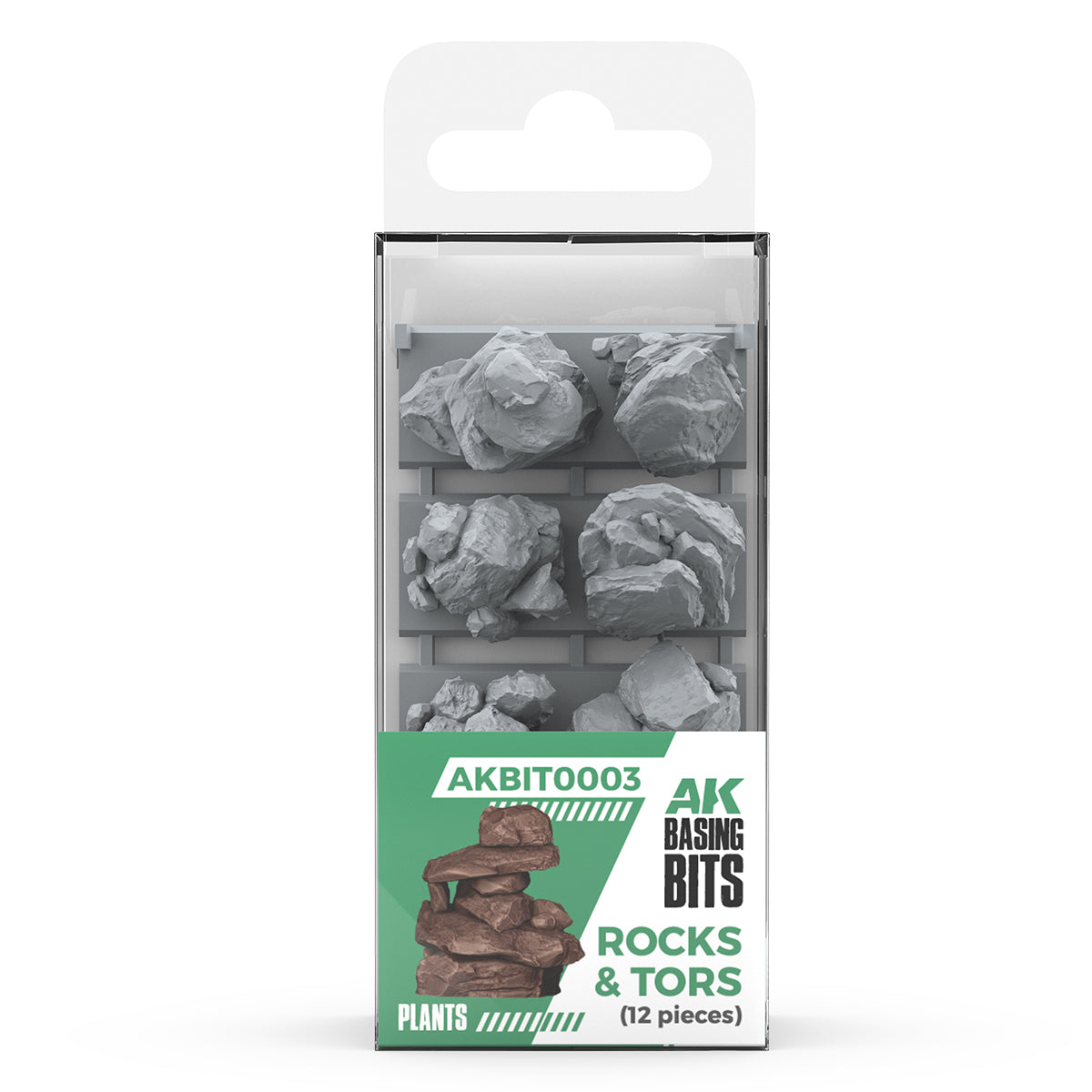 AK Interactive Basing Bits: Rocks & Tors (12 Pieces)