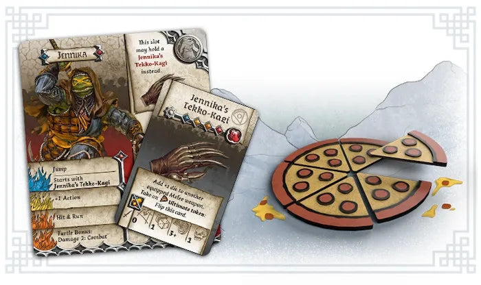 Zombicide: White Death Jennika and Plastic Pizza Tokens Pack - Kickstarter Exclusive