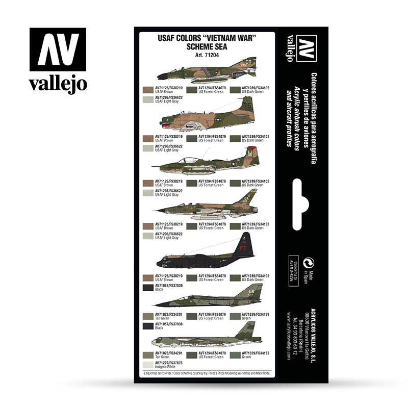 Model Air Set: USAF Colors -Vietnam War-Scheme SEA