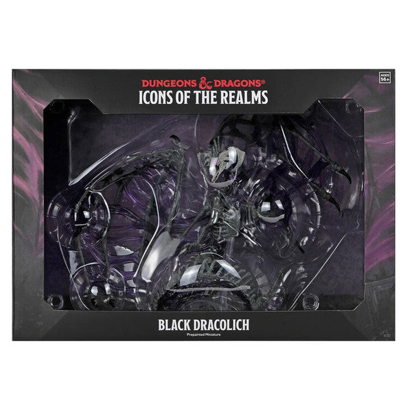 D&D: Icons of the Realms - Black Dracolich Boxed Miniature - Gargantuan
