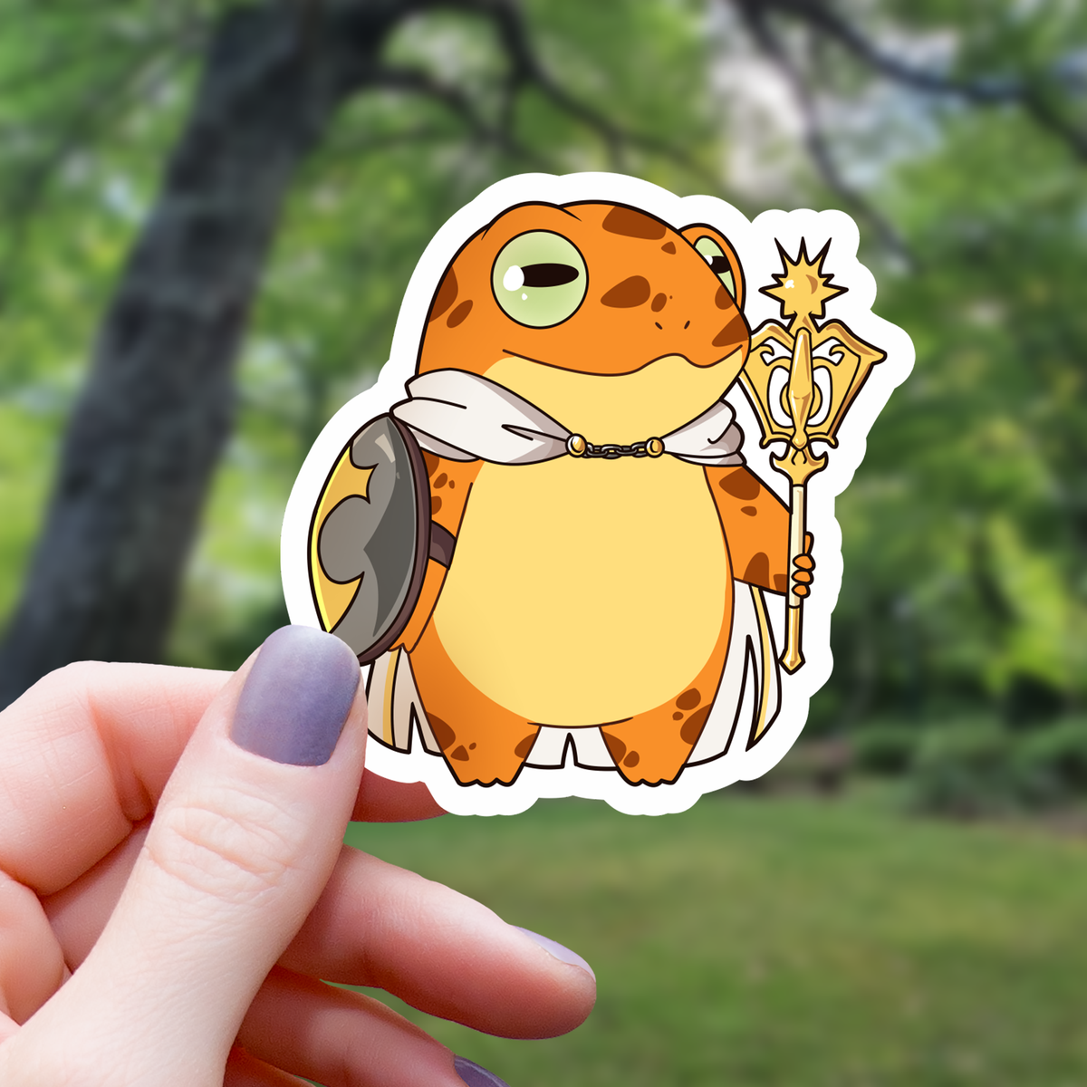 Cleric Tabletop RPG Class Frog Sticker - 3"