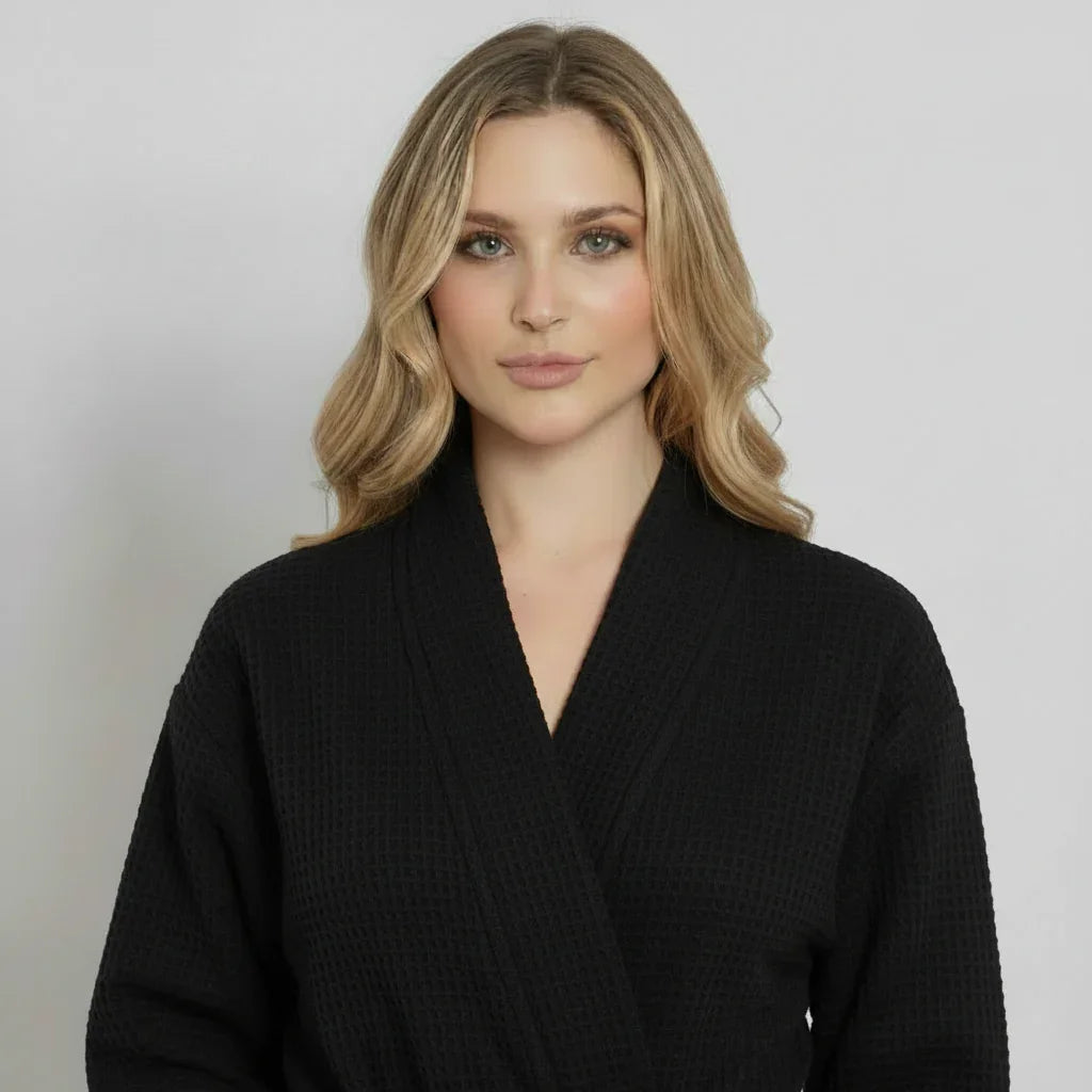 Knee-Length Waffle Robe for Women