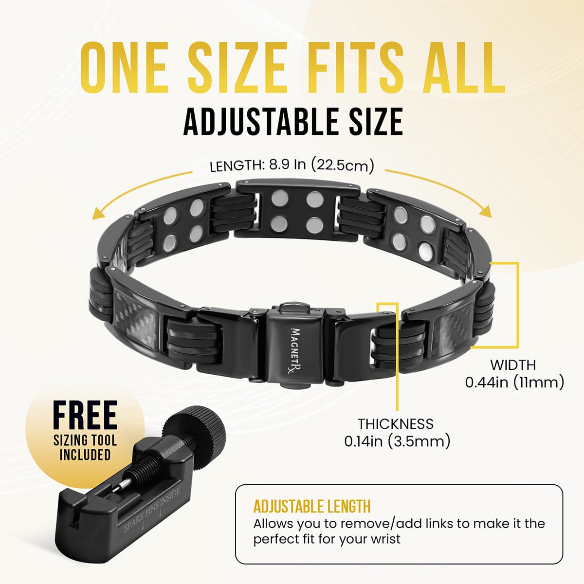 Carbon Fiber Magnetic Bracelet for Men (Black)