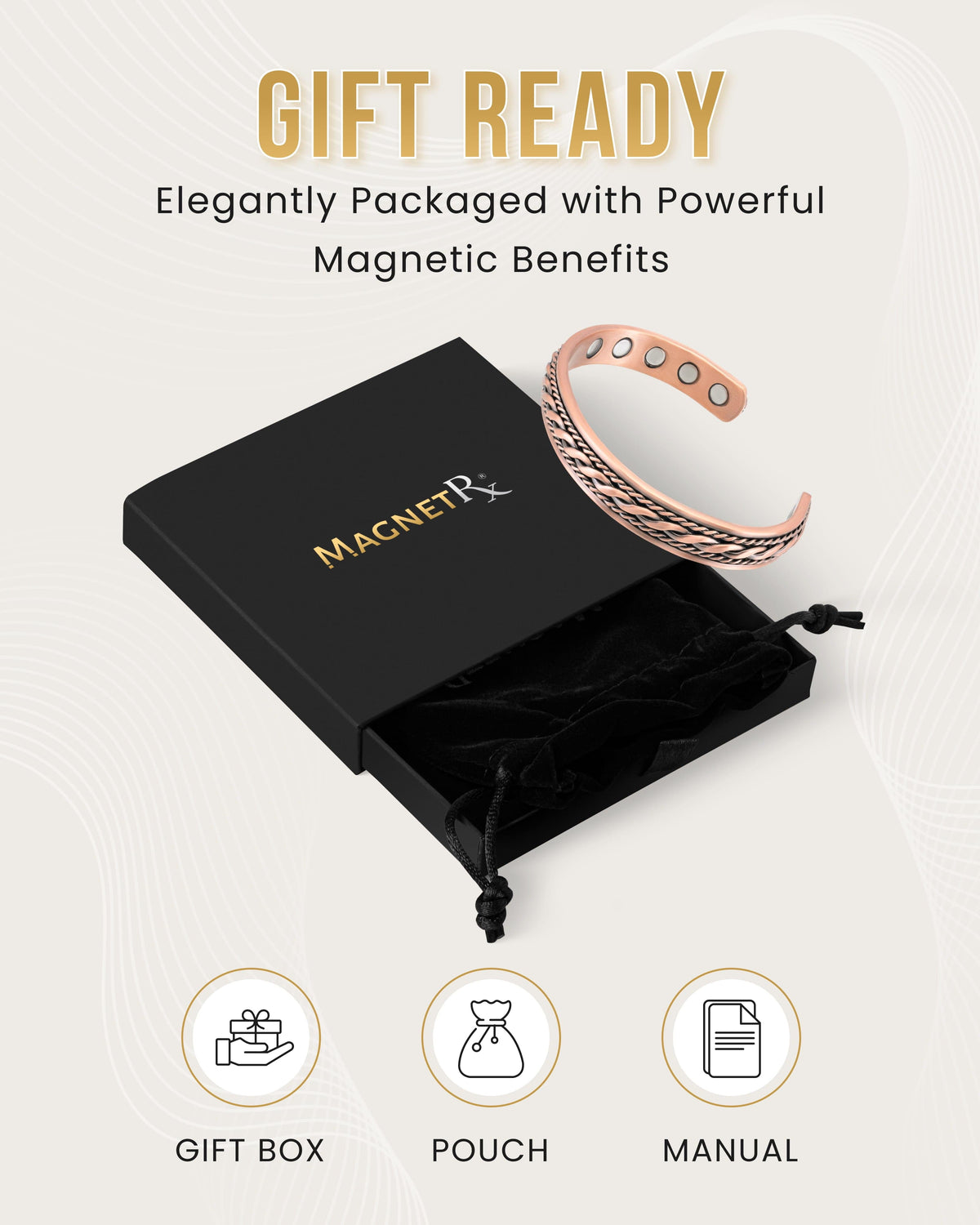 Women’s Inlay Copper Wire Magnetic Therapy Bracelet Bangle