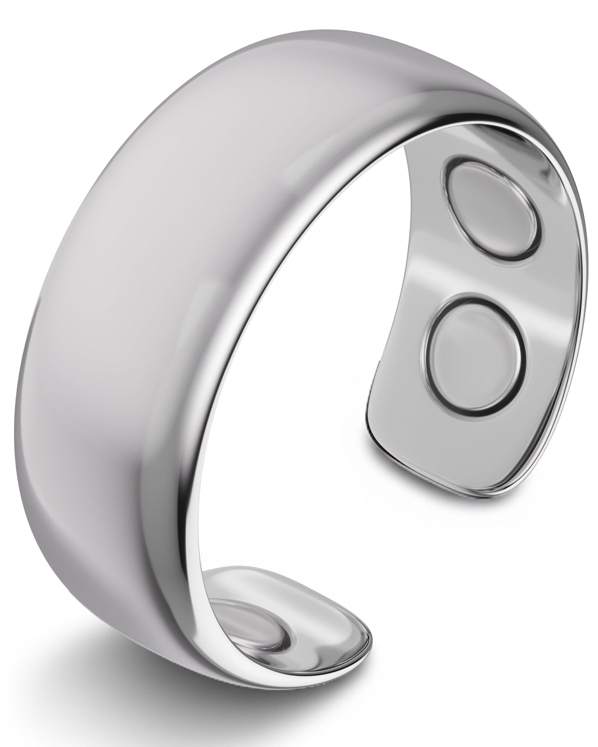 Magnetic Therapy Ring (Polished Silver)
